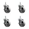 Service Caster Semi Steel Swvl Grip Ring Caster Set 4 w/3''Wheel&7/16''Stem-4 Swvl w/Top Lck BRK, 4PK SCC-GR20S415-SSR-TLB-716138-4 - alternate 1